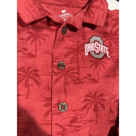 NEW Ohio State Buckeyes Colosseum Red Palms Shirt Shorts Set Toddler Boys 3T - Picture 6 of 10